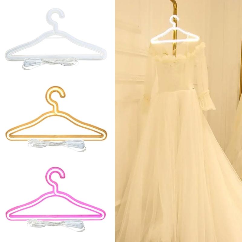 Modern Illuminated Garment Hanger Plastic Construction Clothes Organizer Laundry Hanger with Soft Lighting Effect