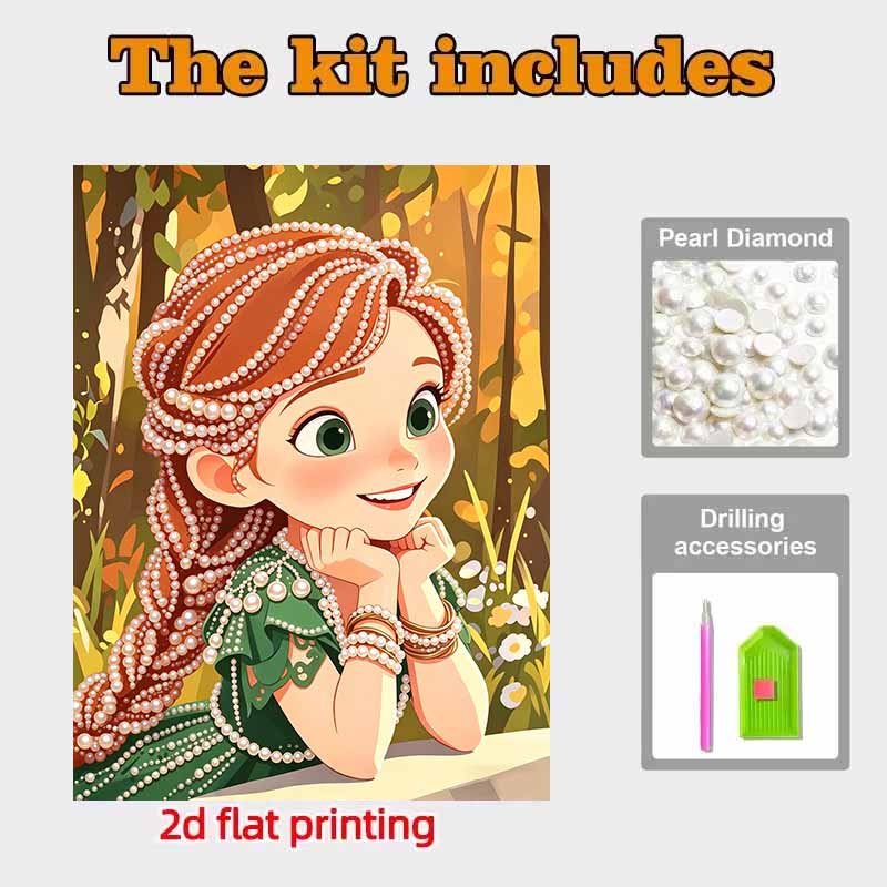 Disney Pearl Painting Princess Anna DIY Pearl Art Painting Pearl Gem Painting Pictures Crafts Special Shape Home Wall Decoration