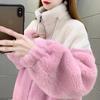 Winter Thickened Sheepskin and Fur Coat, A One-piece Cotton-padded Jacket Imitating Rabbit Fur