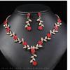 European & American Vintage Plum Blossom Necklace Set with Colored Diamonds