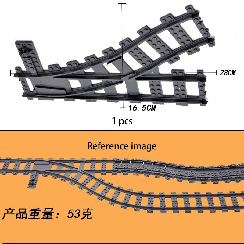 MOC Cross Track Railroad DIY Scene Building Blocks Multi Angle Curved Train Track Bricks Toys Rail Car Compatible With LEGO