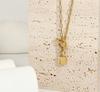 Accessories Women Permanent Jewelry 18k Gold Stainless Steel Chain Ot Buckle Lock Pendant Necklace