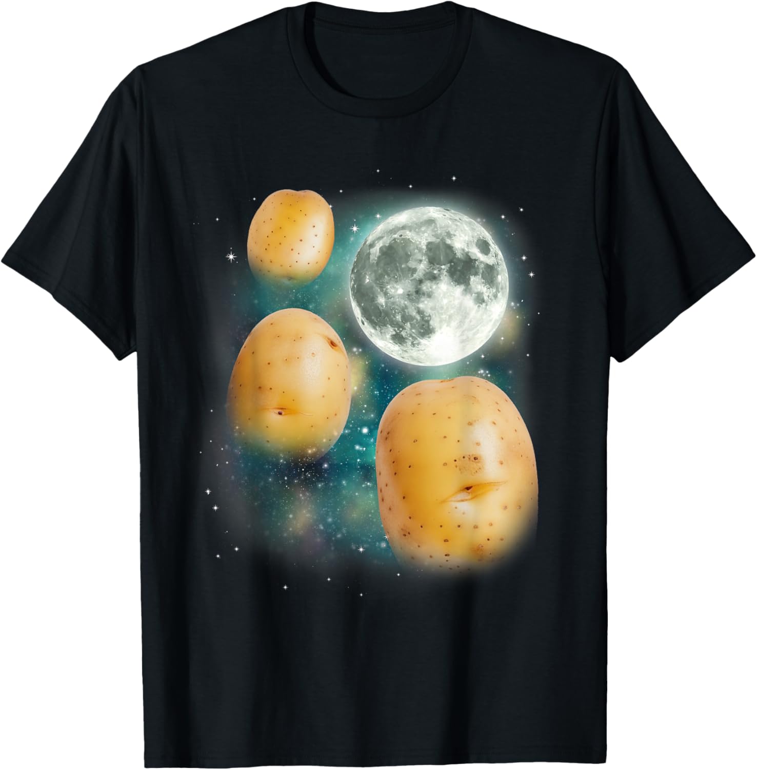 

Potato Moon Space Galaxy Farm Vegetable Enthusiast Graphic Tee Shirt Men Casual 4XL