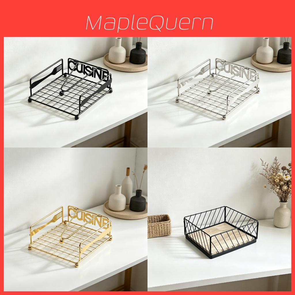 Iron Napkin Holder With Geometric Design For Dining Room And Cafe Decor