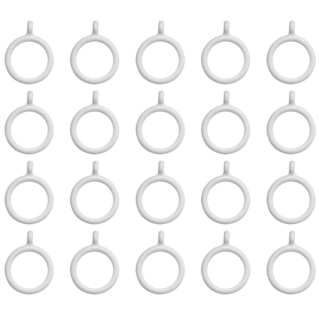 Good-20X White 25Mm Inner Plastic Curtain Rings