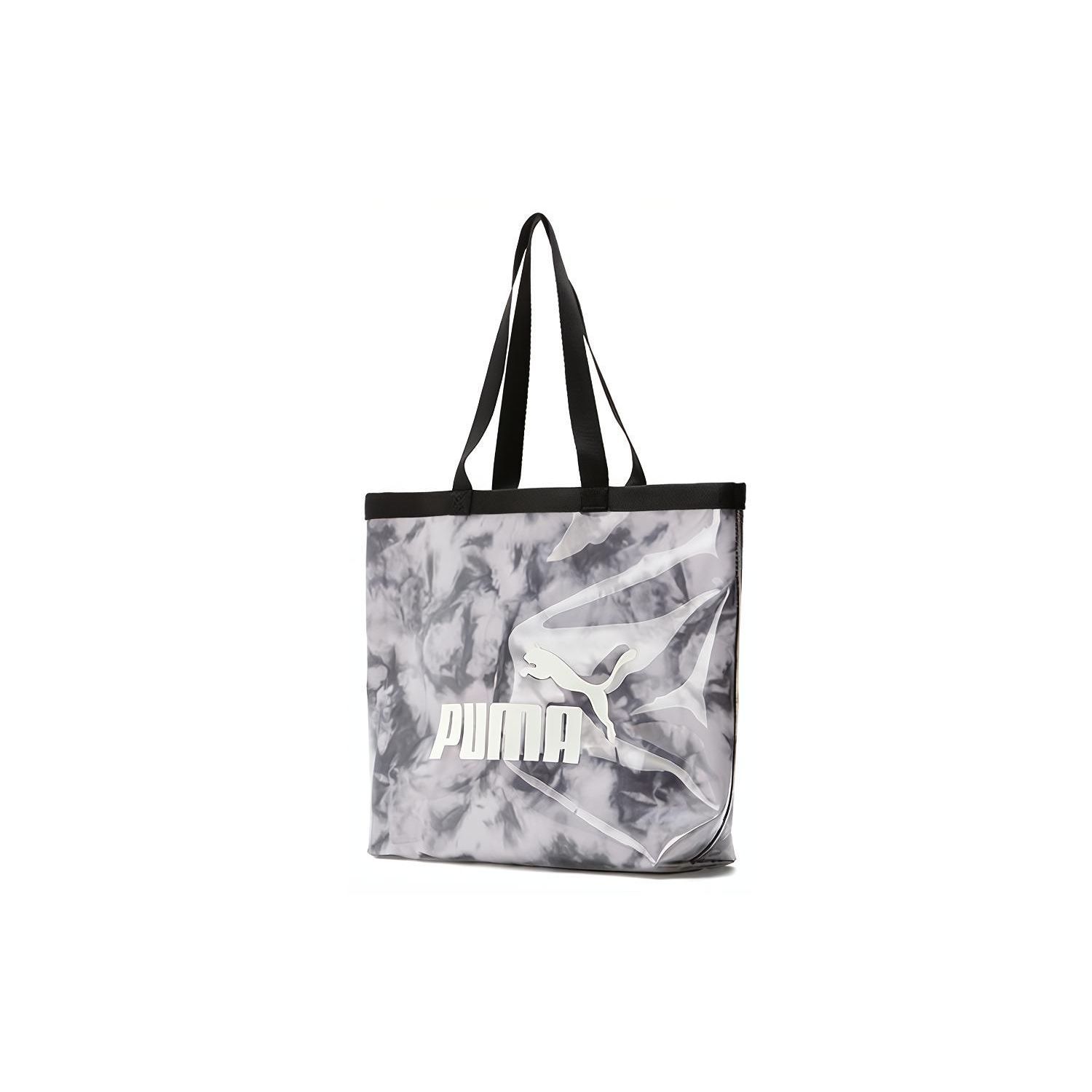 Puma Core Transparent Fashion Casual Sports Tote Bag Unisex Tote Bag 079489-01 Black,OSFA
