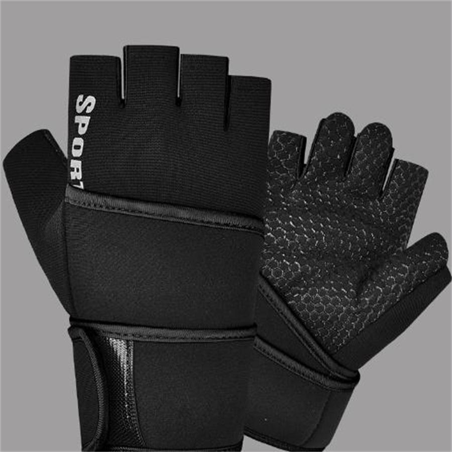 

Wrist Support Gym Gloves, Anti-Slip Half Finger Workout Gloves for Weightlifting & Training L чёрный
