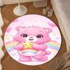 Love Bears Cozy Night Round Rug for Livingroom,Bedroom, Palyroom, Chair Rug, Area Rug, Circle Carpet, Large Size Fan Christmas Gift