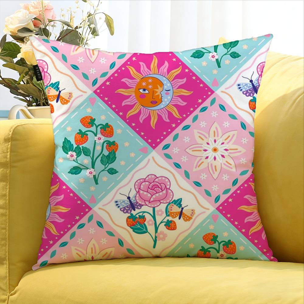 For Turkish Tile Watercolor Painting World Various Sizes Square Pillow Case For Car Home Bedchamber Decor