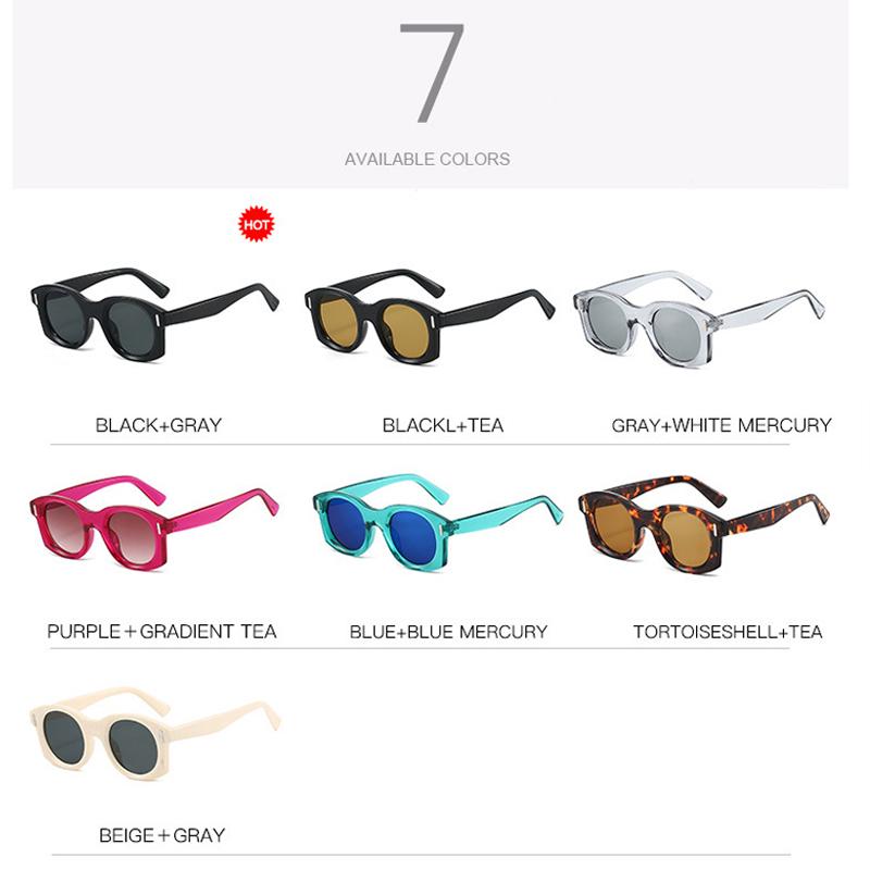  Ins Popular Fashion Square Sunglasses Women Gradient Mirror Shades UV400 Retro Rivets Men Punk Sun Glasses