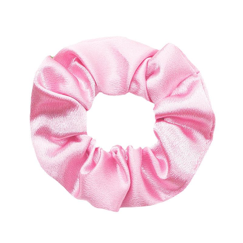 Large Solid Color Satin Fabric Scrunchies for Women's Ponytails