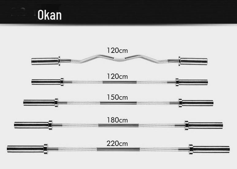 Professional Gym Barbell Bar - Large Hole, 1.2/2.2m Straight & Curved Options
