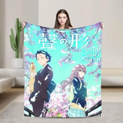 A Silent Voice Accessories Blanket Warm Cozy Fluffy Throw Blankets for Bed 50x60 Inches Multi-size Bedspread