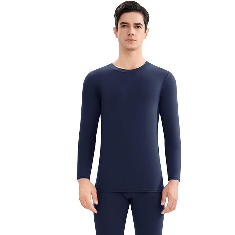 LangSha Women's Thermal Underwear Set Autumn Top and Bottom Antibacterial Mite-Resistant Thin Round Neck Base Layer Thermal Wear