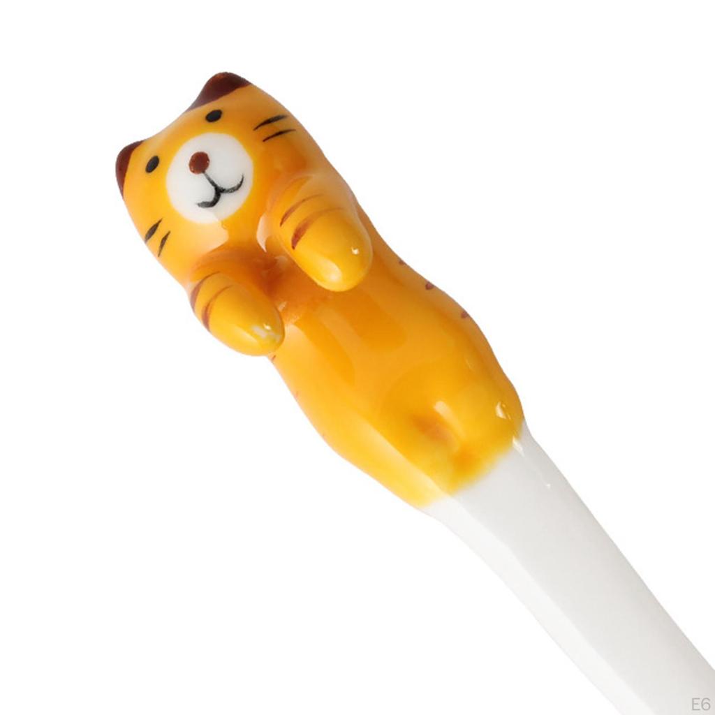 Spoon Cute Ceramic Cat Head Spoon, Lovely Ice Dessert for Stirring and sugar
