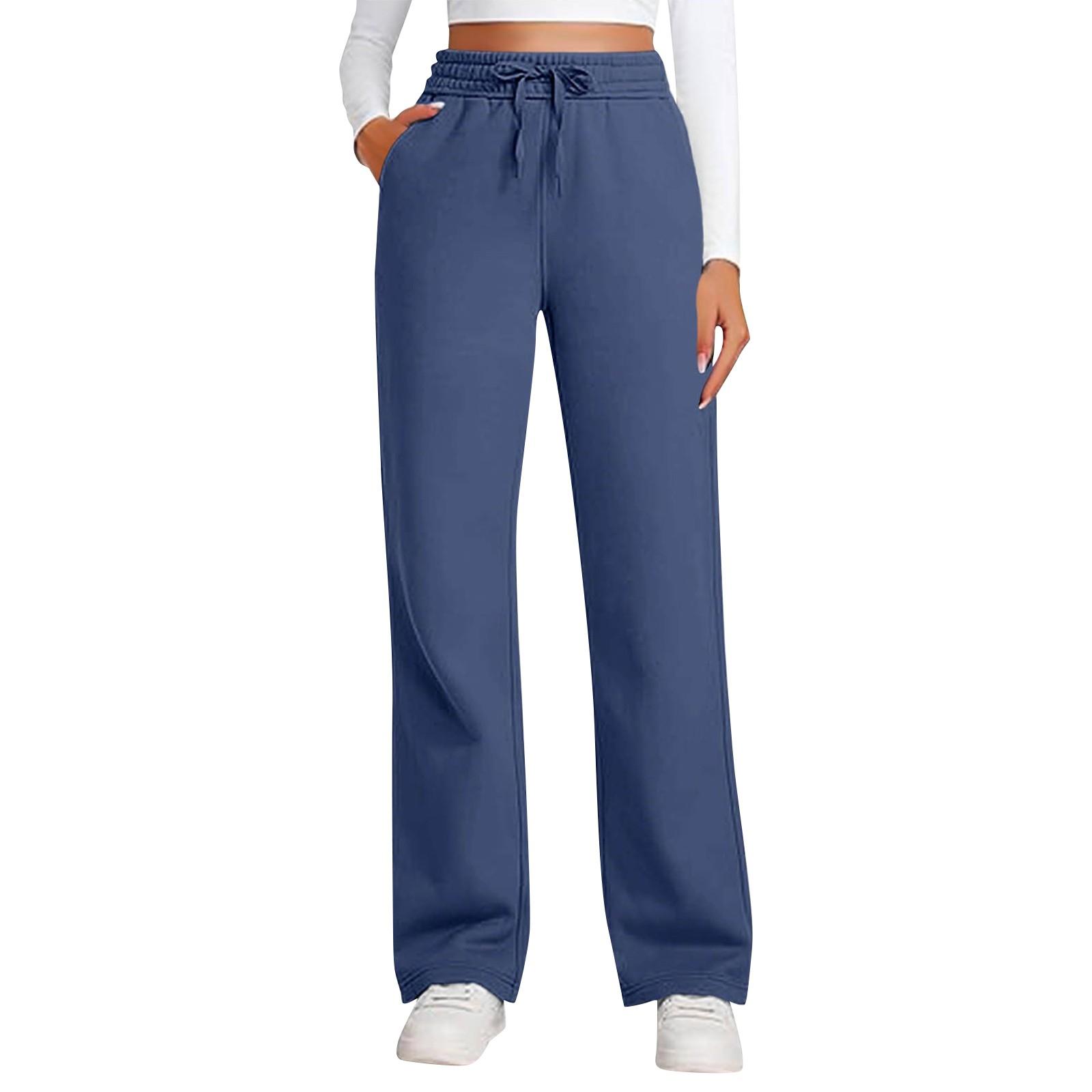 

Женские повседневные модные эластичные брюки с высокой талией и завязками на шнурке, свободные прямые брюки XL