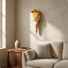 Parrot Wall Sculpture 3D Carved Decor Feather Texture Home Decoration for Living Room,