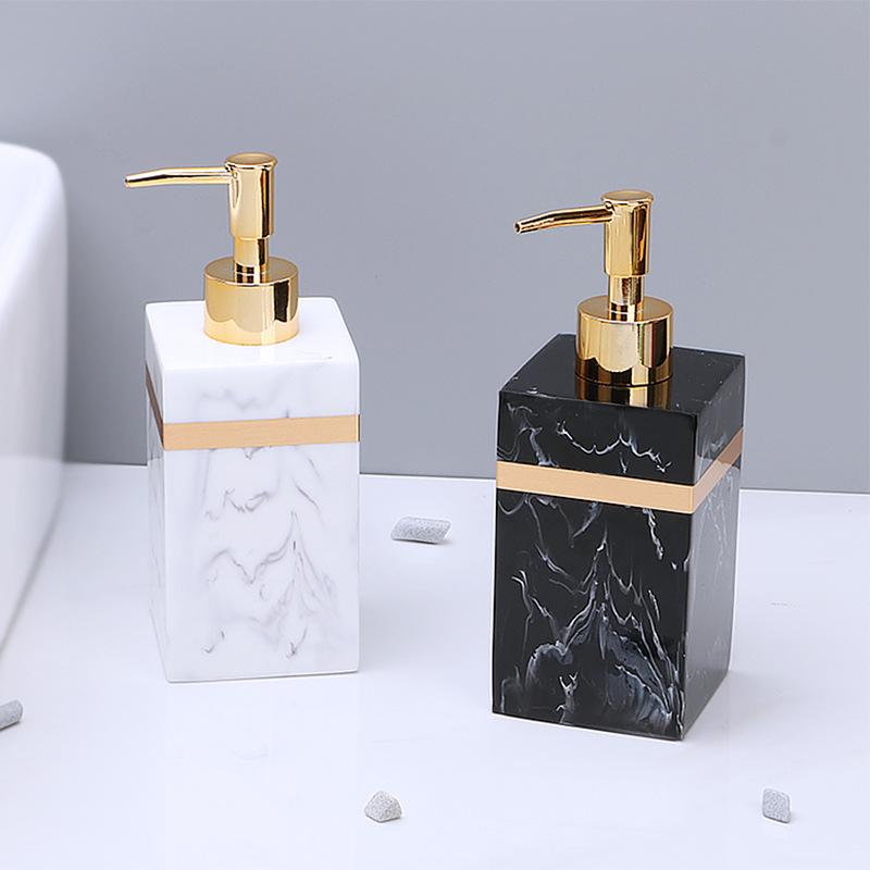 Travel Resin Square Bottle Dispenser Soap Lotion Shower Gel Empty BottleDispenser Bathroom Liquid for 400/500ml