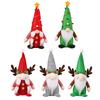 And Adorable Festive Plush Rudolf Gnome With Antlers And Colorful Pointed Hats For Christmas