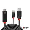 LINDY 2m HDMI 2.0 to DisplayPort 1.2 Active Cable with USB Power (Part Number: 41499)