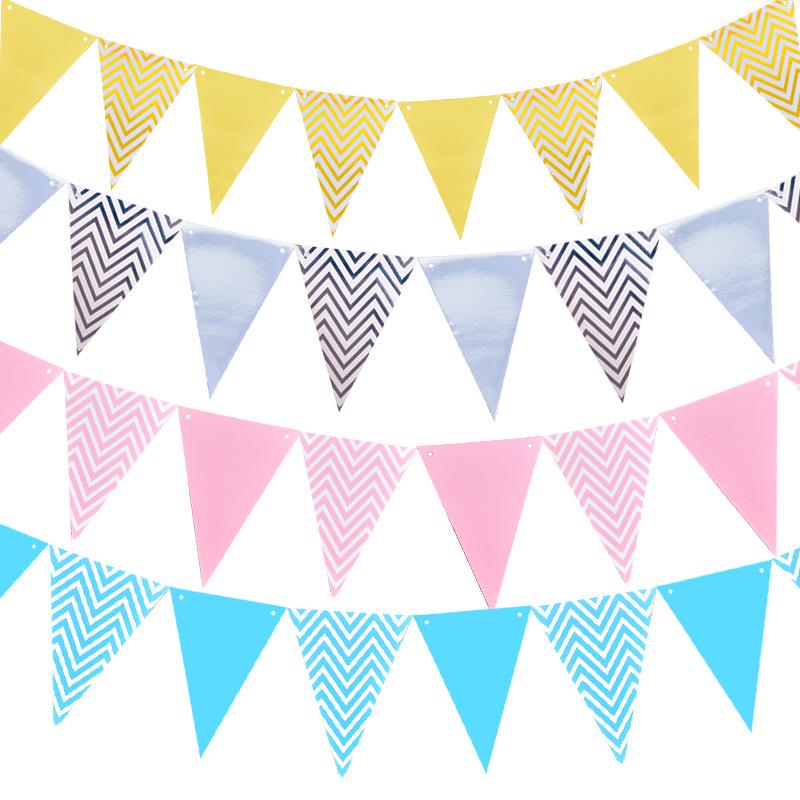 Online Celebrity Hot Stamping Triangle Flag Banner for Party Decoration