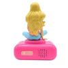 Réveil digital avec veilleuse lumineuse, Barbie en 3D, et effets sonores