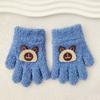 Bear Baby Fluffy Gloves Flower Knitted Mittens Warm Cartoon Pattern Gloves  Kids
