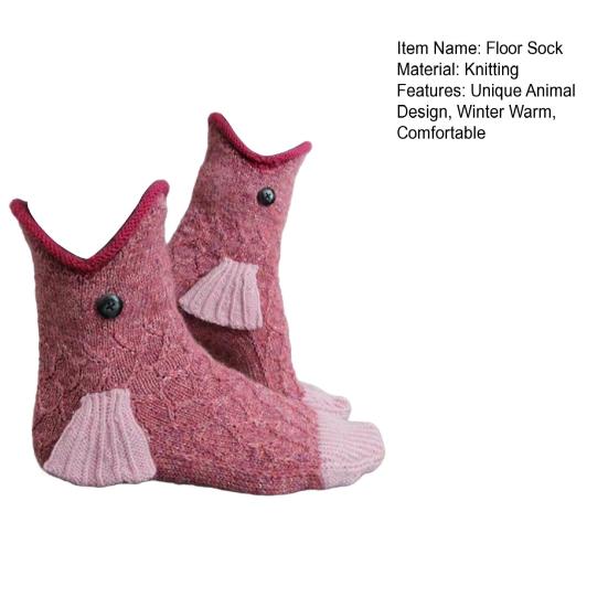 Krokodil Socken Neuheit Hai/Krokodil Beißen Bein Boden Socken Winter Zuhause Warm Gestrickt