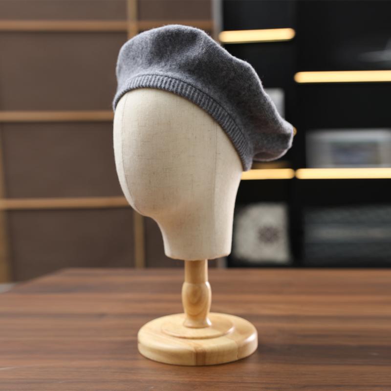 

Women 100% Pure Cashmere Beret Adjustable Cuff Winter Warm Stylish Versatile Soft Lightweight Textured Cold Weather Accessory