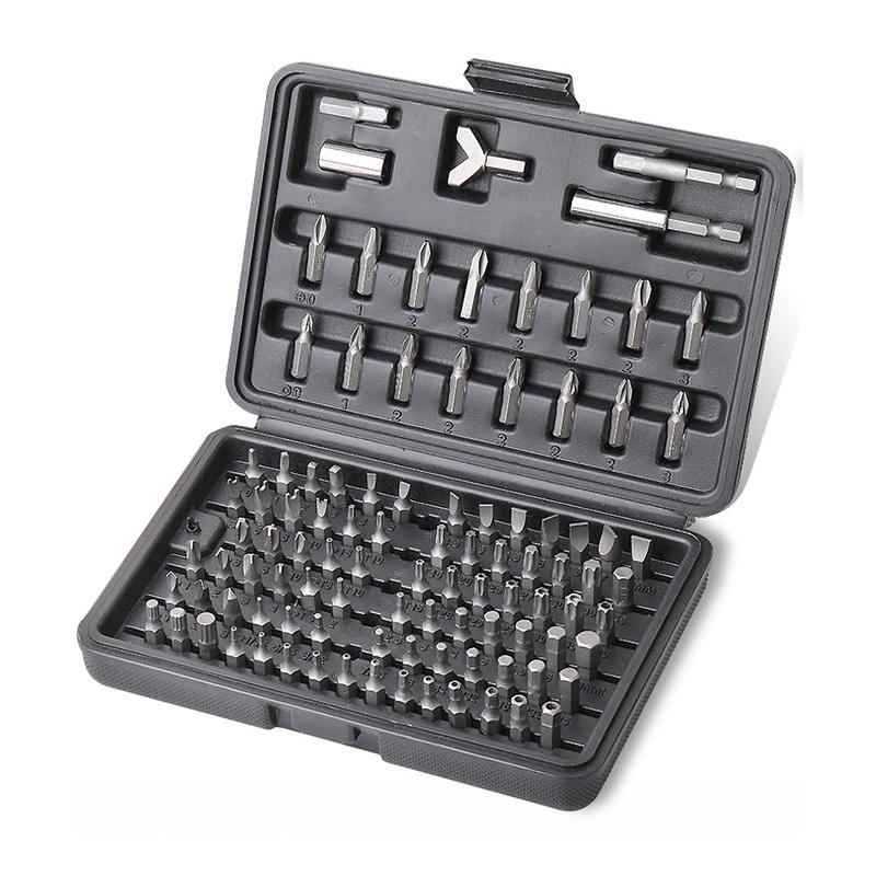 

100pcs Screwdriver Bit Set Security Chrome Vanadium CR-V Steel Hex Key Phillips Slotted Tri-Wing Repair Hand Tool Kit чорний