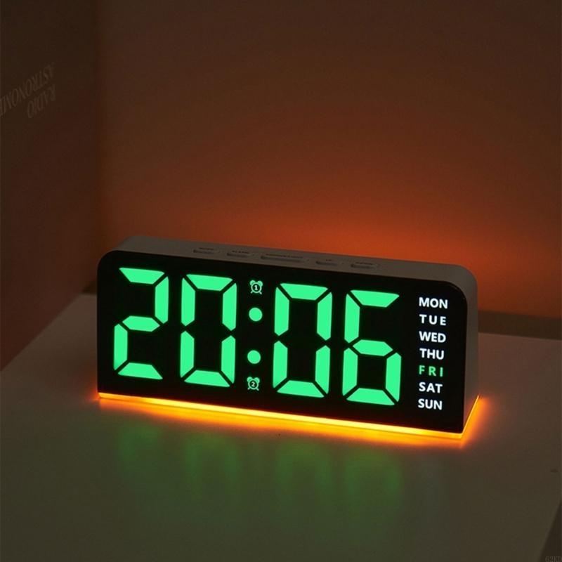 62KD LED Desk Clock With Bottom Lighting Brightness Control For Home and Office