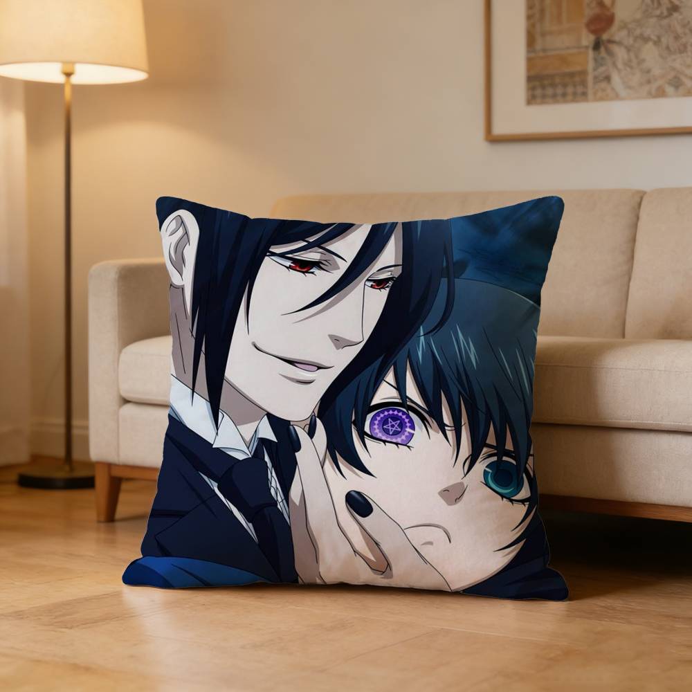 Anime B-Black Butler Horror Pillow Case Pattern Printed Pillowcase For Living Room Sofa Cushion Cover