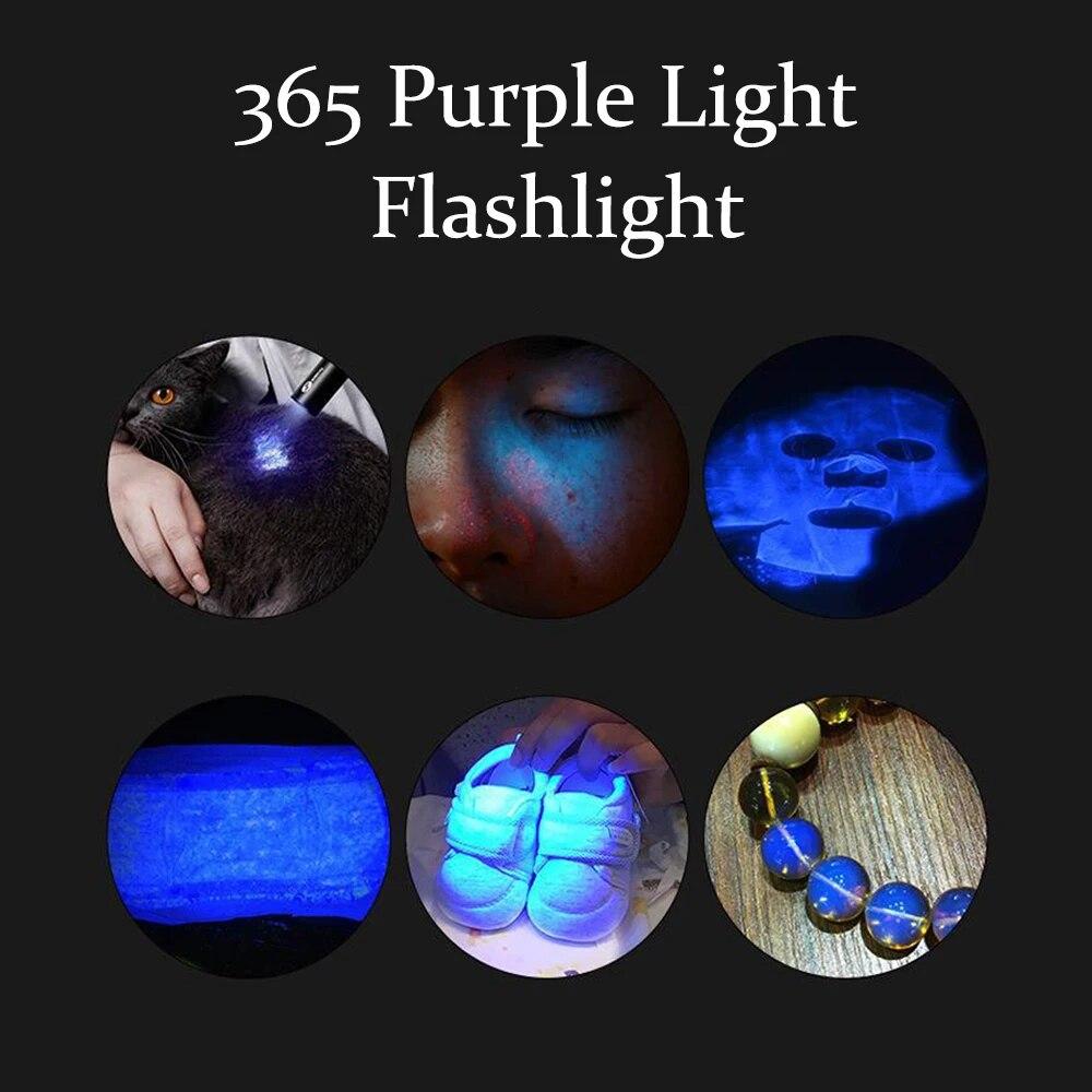 1PC Cat Ringworm Detection Lamp Black Mirror Ultraviolet Fluorescent Agent Purple Light Fungus Detection Flashlight