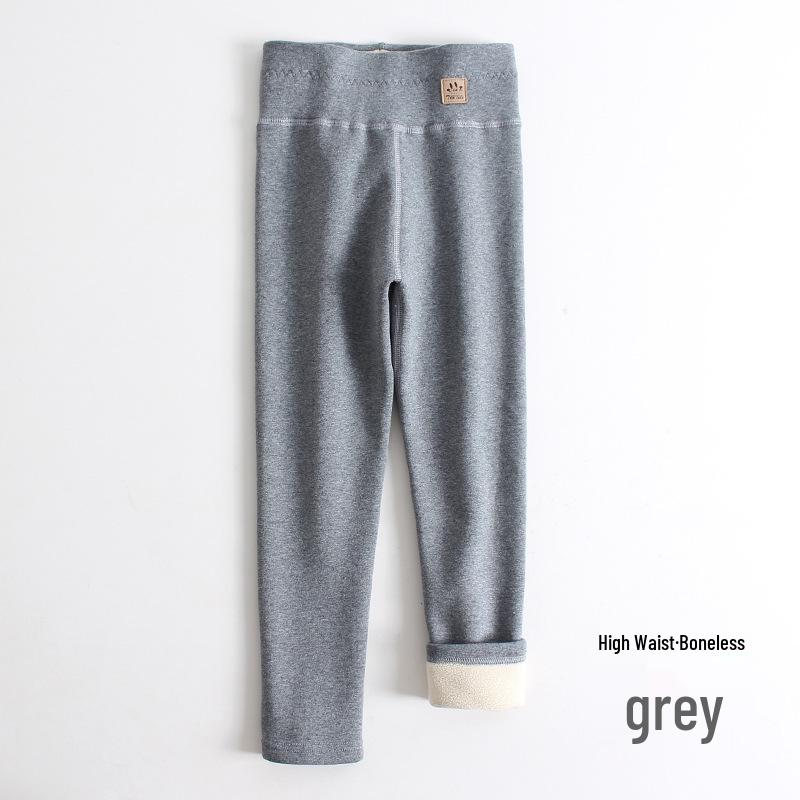 Girls' Fleece-Lined High-Waisted Winter Leggings - Toddler Lambswool One-Piece Long Pants