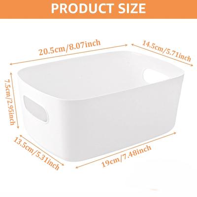 10PC Container Organiser Crate Basket Desk Organizer Handle Plastic Cosmetic Storage Box Office Kitchen Cabinet Sundries Storage