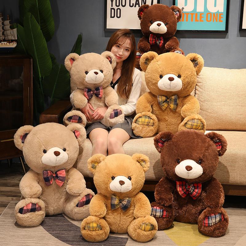 Sitting Teddy Bear Doll Plush Toy Bow Hug Bear Doll Ragdoll Valentine'S Day Girl Birthday Gift