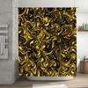 Luxury Golden Fluid Texture Print Shower Curtain Waterproof Bathroom Decor