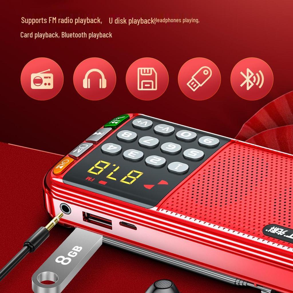 Xianke 2025 Portable Rechargeable Radio & Speaker for Seniors