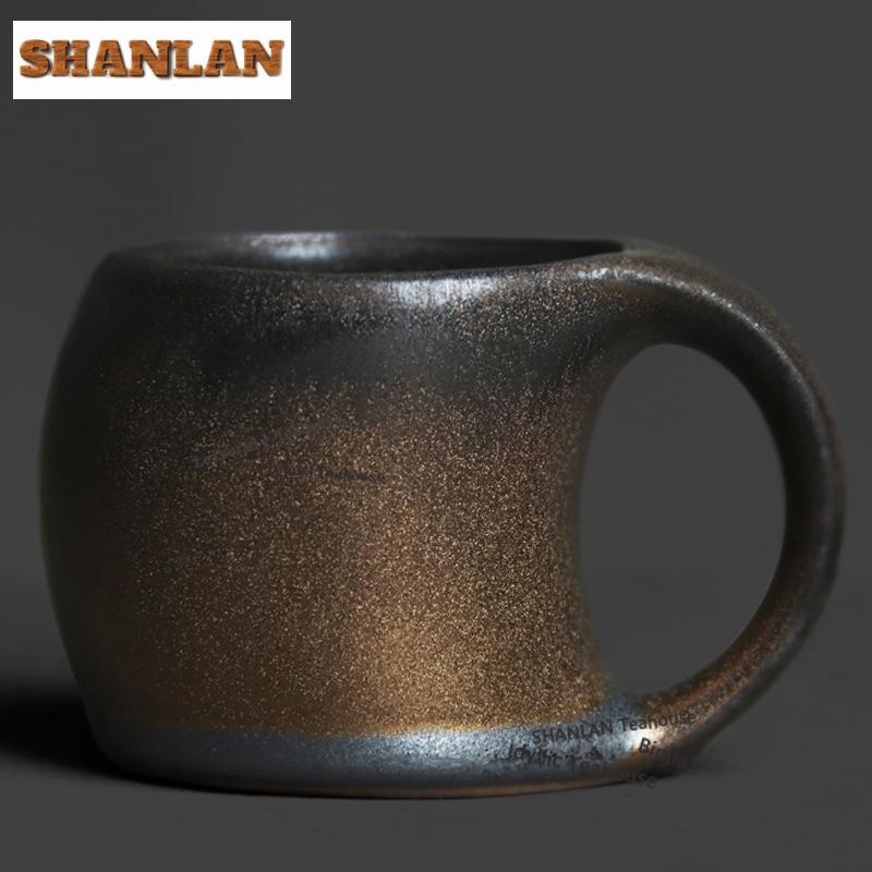 100ml Black Gold Crescent Handle Coffee Mug Cappuccino Latte Cup Afternoon Tea Mug Household Master Office Water Cup Teaset Gift