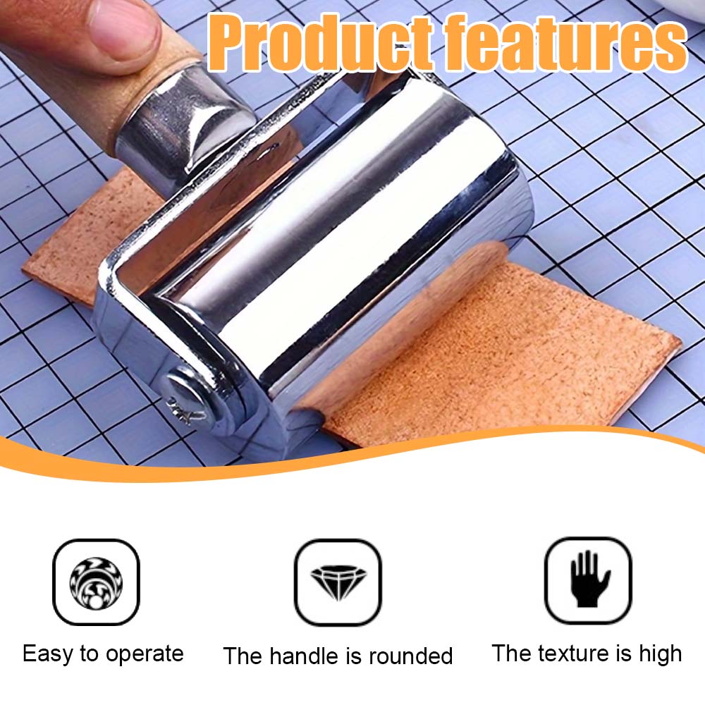 2PCS Leather Roller Push Wheel Manual Leather Pressing Tool For Leather Processing Leather Goods Making Leather Repair DIY Craft