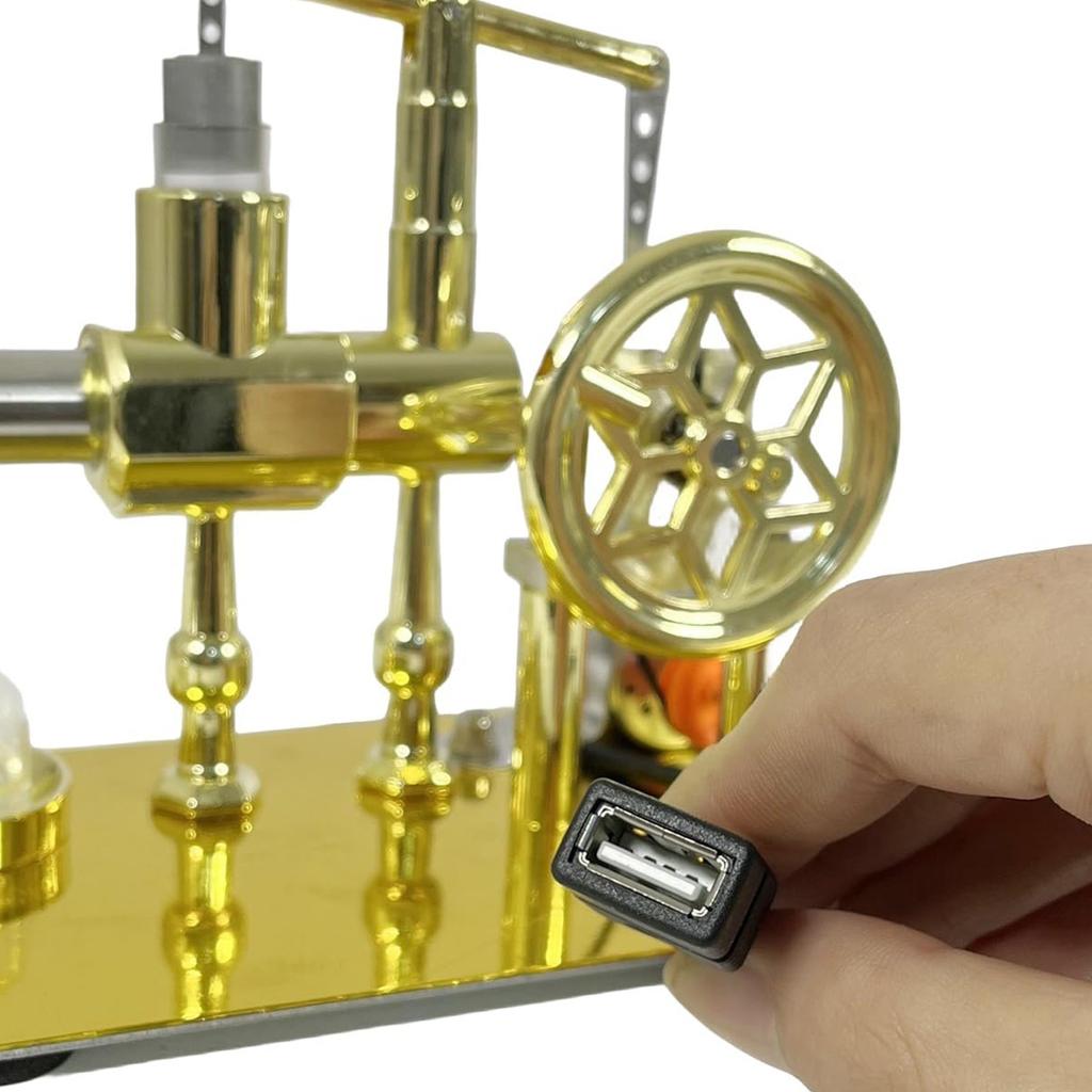 Gorący Model Silnika Stirlinga, Jednocylindrowy Metalowy Silnik Stirlinga Silnik Spalania Zewnętrznego, Zestaw DIY Silnika Cieplnego Dla Dorosłych Na Biurko Ed