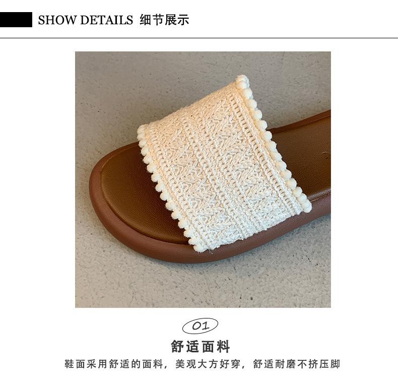 Ethnic-style Women's Outerwear Slippers 2025 Summer New Cross-shaped Roman Flat-bottomed Anti-slip One-line Slippers