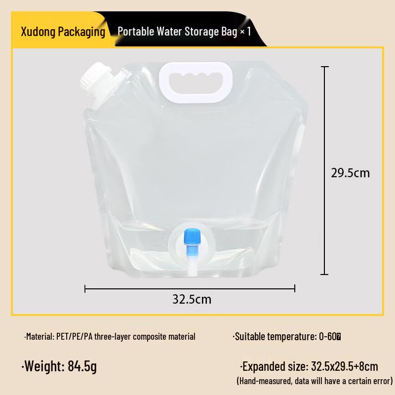 Large Capacity Foldable Water Bag for Camping, Hiking & Mountaineering