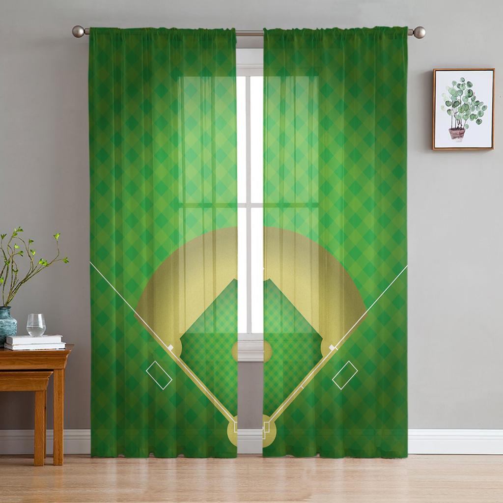 Soccer Balls Football Field Curtain For Living Room Transparent Tulle Curtains Window Sheer For The Bedroom Accessories Decor