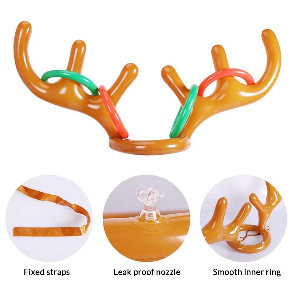 Inflatable Antlers Ring Toss Game Set Christmas Game For Family Festival Party New Year Gift