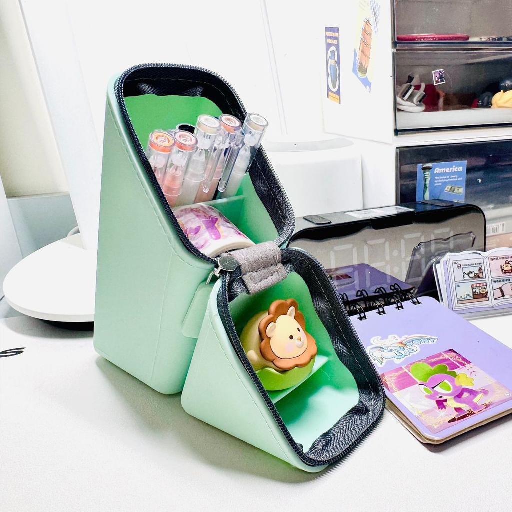 1pcs Silicone Pencil Case Large Capacity Student Pencil Case Gradient Rectangular Stationery Organizer Pencil Case