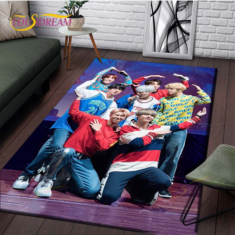 Новейшие ковры с рисунком Kpop Bangtan Boys BTS, ковер для гостиной с противоскользящим покрытием, коврики для детской спальни, коврик для йоги, большой ковер для декора 60cm x 90cm