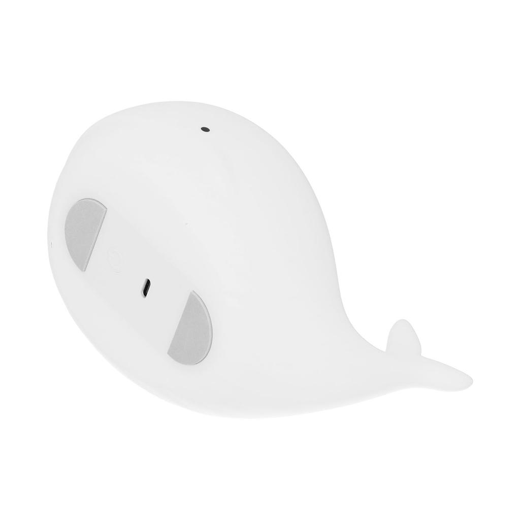 USB Night Light 1.3W Whale Shape 7-Colors Silicone Bedside Lamp for Home Bedroom White