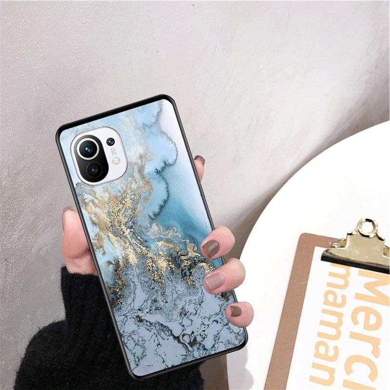 Carcasă de telefon cu marmură albastru închis pentru Xiaomi 12 Mi 10T 11T 11 Pro 10 10T 11 lite 10pro 11Ultra Poco X3 Pro Poco F3 M3