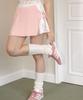 Sweat Sweet Wrap Hip Cover Skirt - Pink/Black